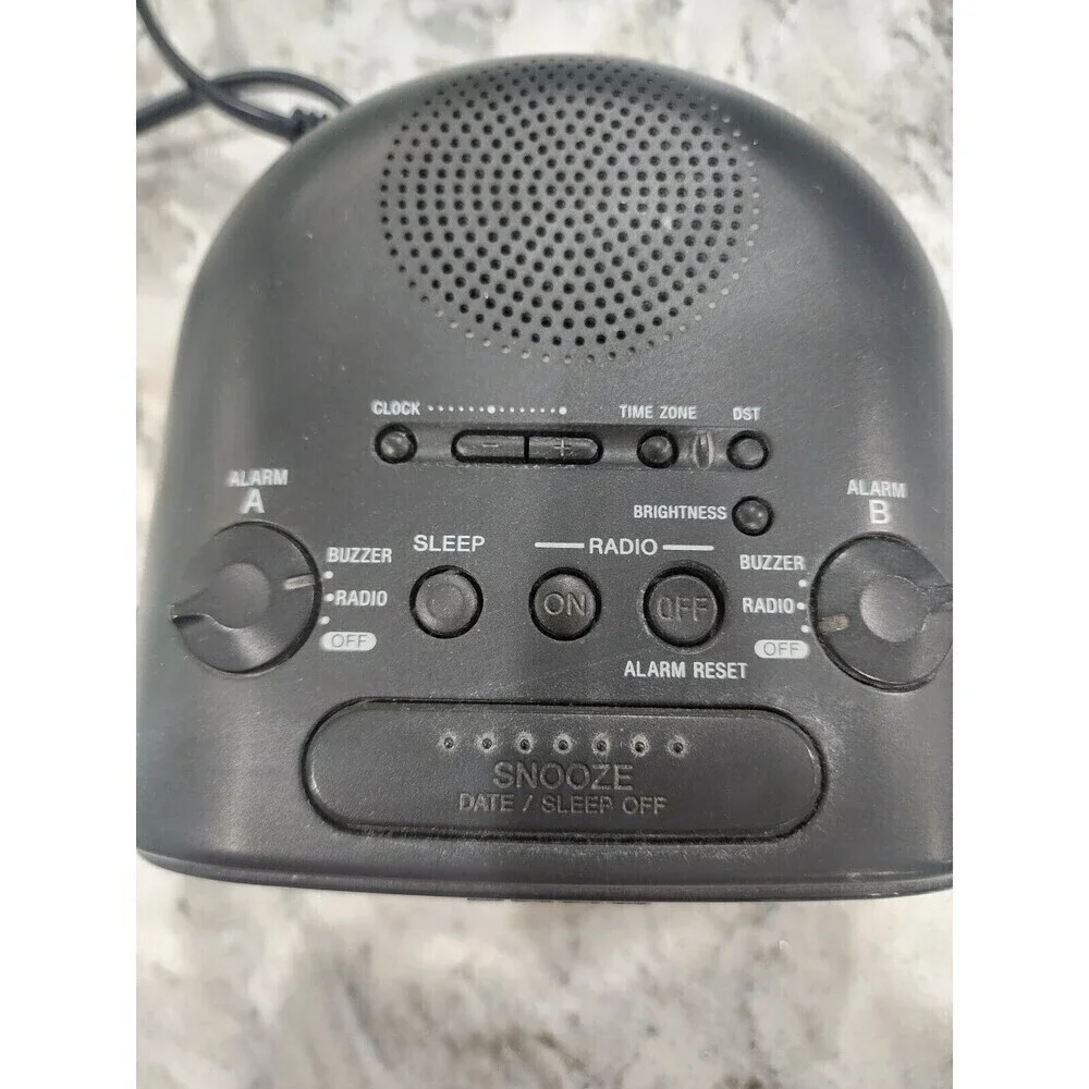 Sony Dream Machine ICF-C318 AM/FM Dual Alarm Clock Radio Black Tested & Works